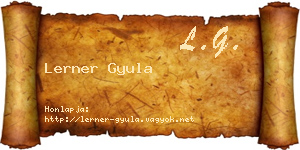 Lerner Gyula névjegykártya